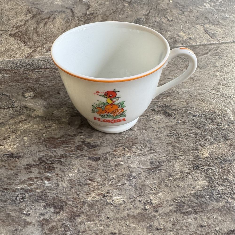 RARE Vintage Walt Disney Productions Orange Bird Florida Tea Cup  Japan 1970s‎